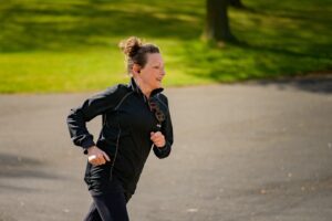 lady running in a park